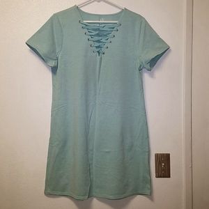 NY&CO Mint Laced Front Tunic Size L